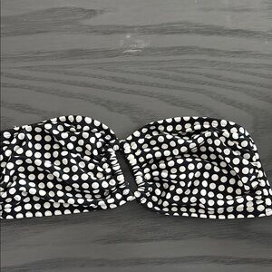 Zimmermann Black and White Polka Dot Strapless Bandeau Bikini